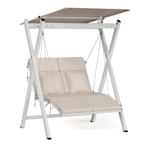 Blumfeldt FlexiSwing hollywoodska hojdačka 2-miestna Nastaviteľné operadlo + slnečná strieška, odolná voči poveternostným vplyvom