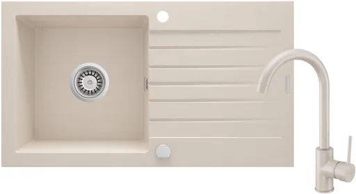 DEANTE DEANTE - Zorba grafit - Granitový drez vrátane batérie, 1 - bowl s odkvapkávačom ZQZV5113