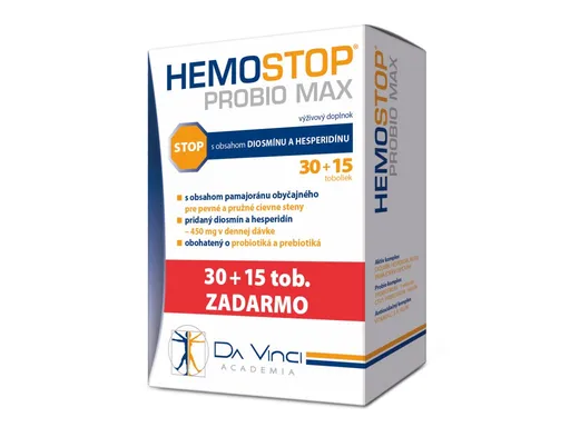 HemoStop Probio Max - DA VINCI 30+15 zadarmo (45cps)