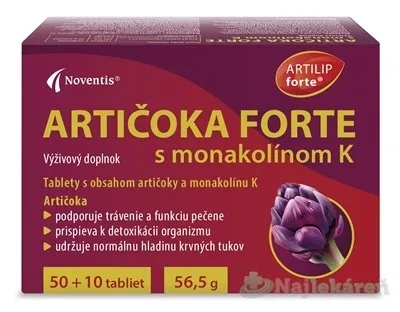 Artyčok Forte s monakolinem K 50+10 tabliet