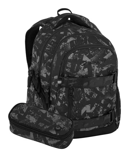 Školský set Bagmaster NOMAD 25 B Set Black/grey
