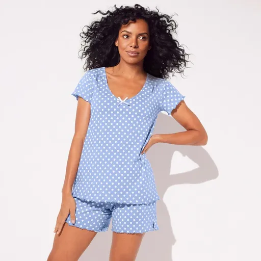 Pyžamo so šortkami a potlačou bodiek