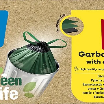 FINO LD Vrecia Green Life zaťahovacie 35 l, 15 ks (5201314113911)