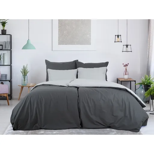 B.E.S. Petrovice Bavlnené obliečky Double face antracit/sivá