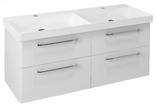 SAPHO - THEIA umývadlová skrinka 116x50x44,2cm, 2xzásuvka, biela TH120-3030