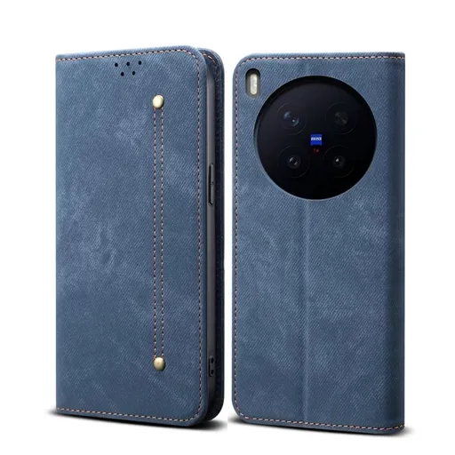 DENIM Peňaženkový kryt pre Vivo X300 Pro modrý