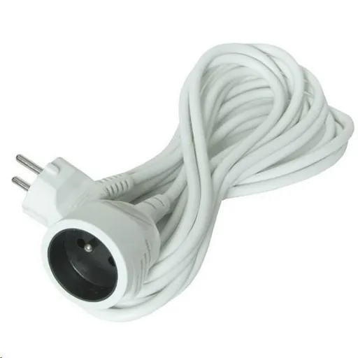 Solight predlžovací kábel - spojka, 1 zásuvka, biela, 7m