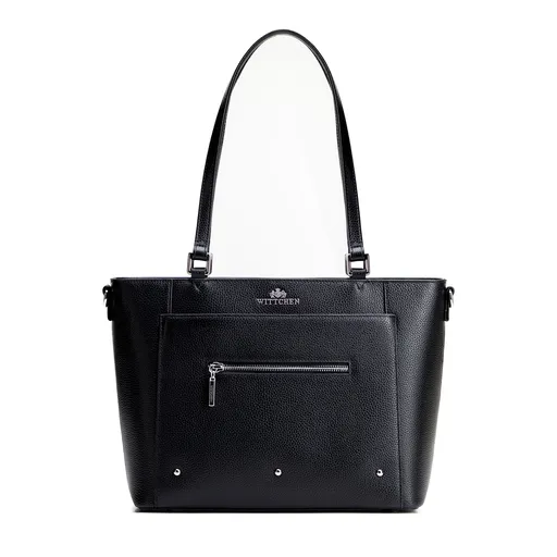 Čierno-strieborná dámska shopper kabelka Wittchen 100-4E-607-1S