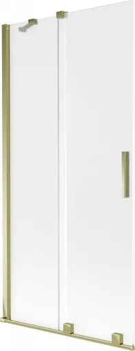 MEXEN/S - Velar dvojkrídlová posuvná vaňová zástena 95 x 150, dekor, zlatá 896-095-000-31-50
