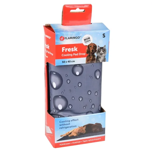 FLAMINGO Chladiaca podložka sivá vzor kvapky S 50 x 40 cm 1 ks