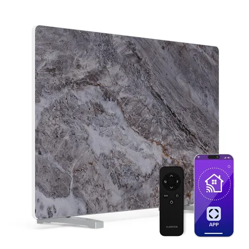 Klarstein MarmoHeat infračervený panel | 600 W | 5 - 9 m² | mramorový dizajn | 70 cm x 100 cm