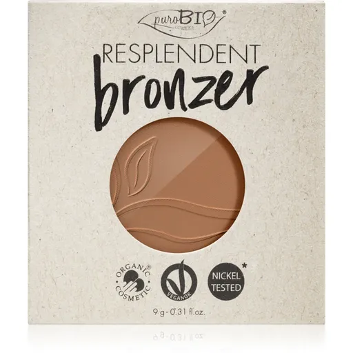 puroBIO Cosmetics Resplendent bronzer náhradná náplň odtieň 01 Pale Brown 9 g