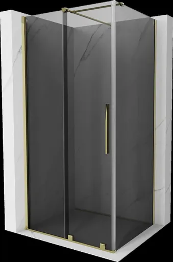 MEXEN/S - Velár sprchovací kút, posuvné dvere 120 x 85, grafit, zlato 871-120-085-41-50