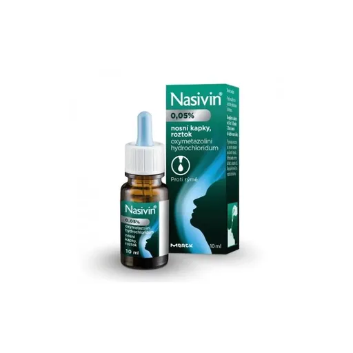 Nasivin kvapky 0,05 % proti nádche 10 ml