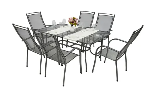 Záhradná kovová zostava PALMA I. 1+6 Stôl obdĺžník 160x95 cm (CT0311)