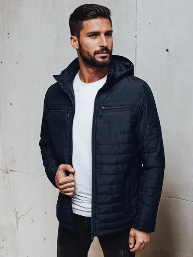 Pánska bunda s kapucňou, tmavomodrá, Dstreet TX4993