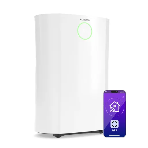 Klarstein DryFy ProConnect 16L odvlhčovač vzduchu, 16 l/deň, 18 m², WiFi, Aplikácia, LED indikátor, 24-hodinový časovač