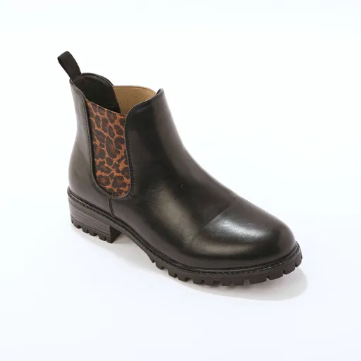 Nízke čižmy chelsea s leopardím vzorom