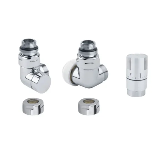 Termostatická sada ISAN uhlová pravá biela O39BUCR101