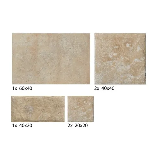 Dlažba Cir Cotto del Campiano terra di pienza v dekore modulare 39 s rozmermi 40x60, 40x40, 20x40, 20x20 cm mat 1081580