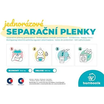 Bamboolik Jednorázové separačné plienky Economy 2× 100 ks (8595642920387)