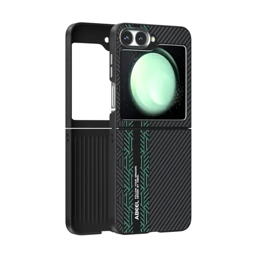 ABEEL RELIEF Ochranný obal pre Samsung Galaxy Z Flip7 FE 5G / Flip6 5G BLACK-GREEN