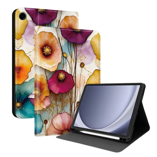 ART Zaklápacie puzdro pre Samsung Galaxy Tab A9 / Galaxy Tab A11 COLORFUL FLOWERS