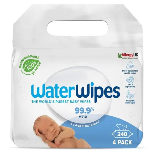 WATERWIPES 100% BIO Odbúrateľné obrúsky 4 x 60 ks