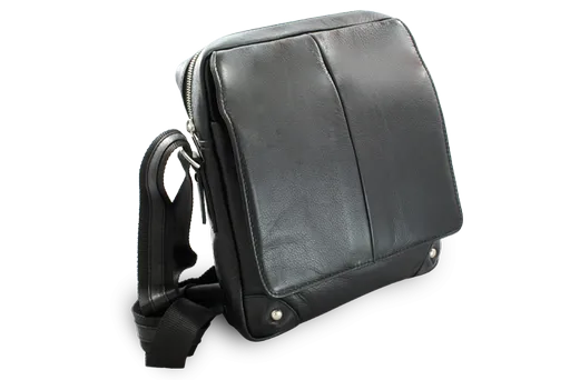 Veľký čierny kožený pánsky crossbag 215-1918-60