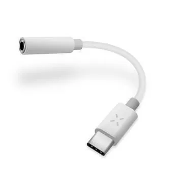 FIXED redukcia USB-C na 3,5 mm jack s DAC chipom, biela