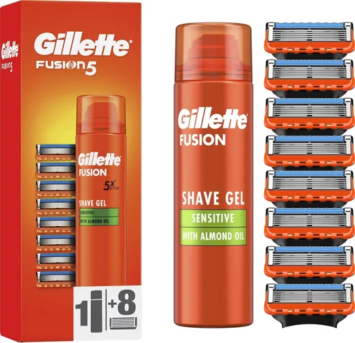 GILLETTE Fusion5 8 ks + Gél (7702018610389)