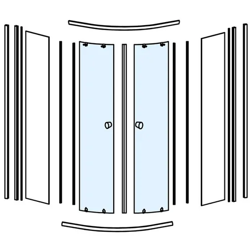 AQUALINE - Sklo pre BLS900, pohybliva časť NDBLS900-2