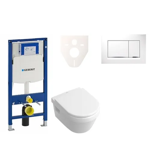 Cenovo zvýhodnený závesný WC set Geberit do ľahkých stien / predstenová montáž + WC Villeroy