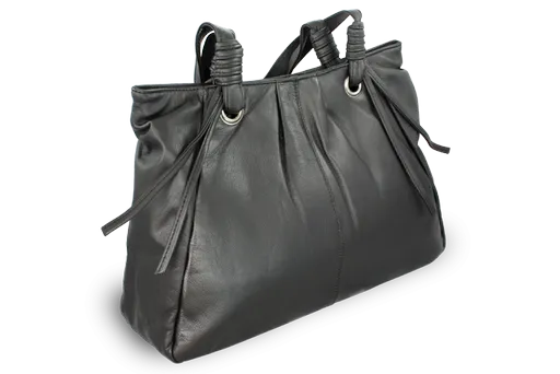 Čierna dámska kožená zipsová kabelka 212-2068-60