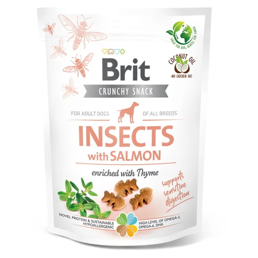 BRIT Care Crunchy Snack Insects with Salmon maškrty pre psov 200 g