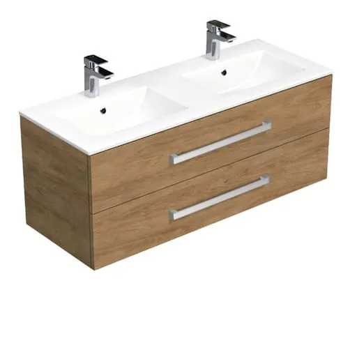 Kúpeľňová skrinka s umývadlom SAT Cube Way 120x53x46 cm Hickory dub CUBE461202DHMOD