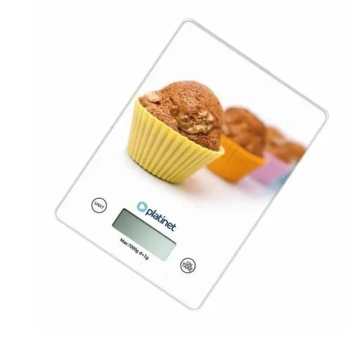 PLATINET kuchynská váha - 7 kg kapacita, 200x145x20 mm, motív MUFFIN