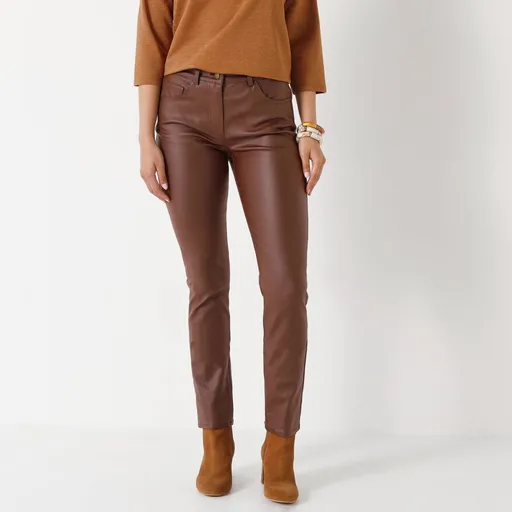 Rovné koženkové nohavice