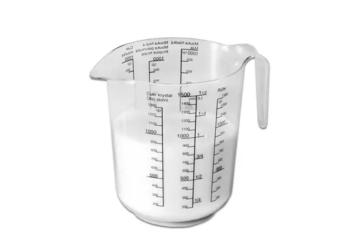 PETRA PLAST - Odmerka 1,5L s potlačou, priemer 13cm výška 15,5cm, umelá hmota