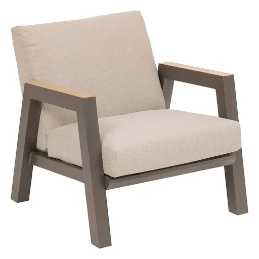 DEOKORK Hliníkové kreslo HELIOS (šedo-hnedá)