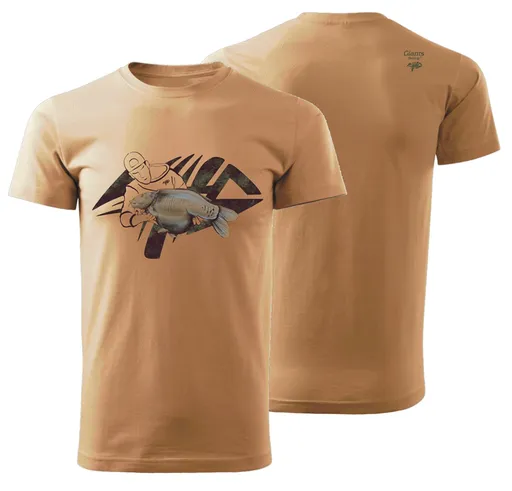 Giants fishing tričko pánske rybár s kaprom béžové - xl