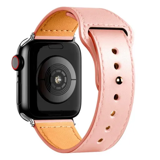 REVERSA Kožený remienok pre Apple Watch 38 / 40 / 41 / Apple Watch 10 / 11 42mm ružový