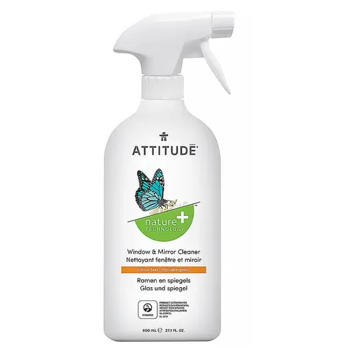ATTITUDE Čistič na sklo a zrkadlá s vôňou citrónovej kôry s rozprašovačom 800 ml