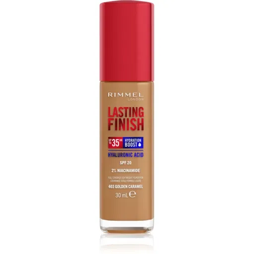 Rimmel Lasting Finish 35H Hydration Boost hydratačný make-up SPF 20 odtieň 403 Golden Caramel 30 ml