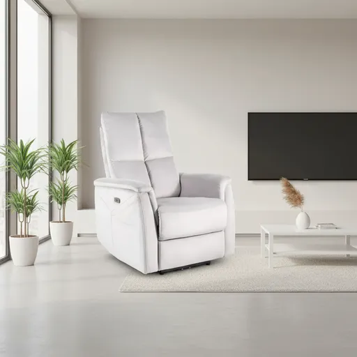 Signal Relaxačné masážne kreslo NEPTUN VELVET M | svetlosivá