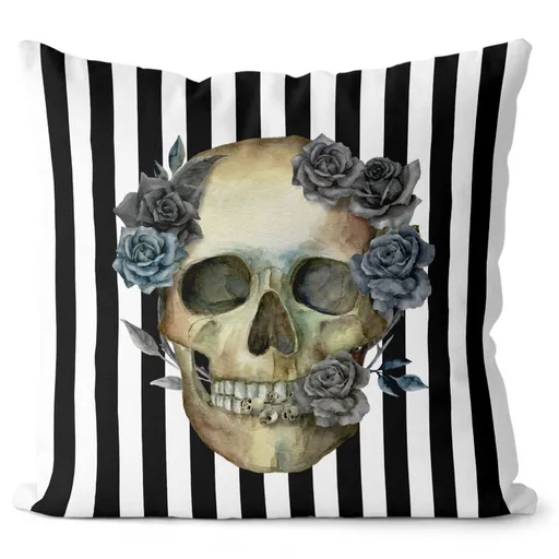 Vankúš Skull with stripes (Veľkosť: 40 x 40 cm)