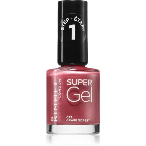 Rimmel Super Gel gélový lak na nechty bez použitia UV/LED lampy odtieň 023 Grape Sorbet 12 ml