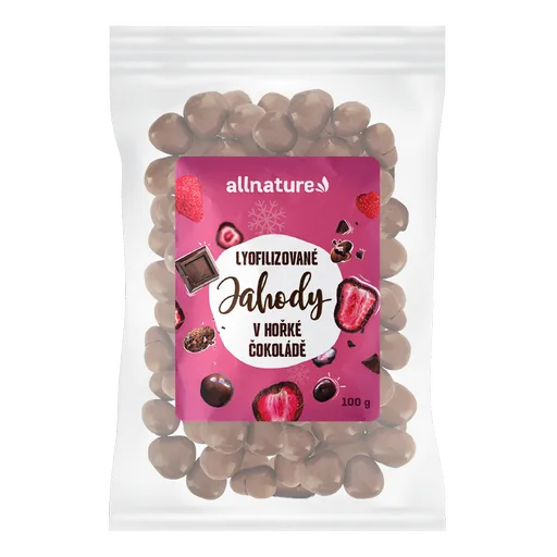 ALLNATURE Mrazom sušené jahody v horkej čokoláde 100 g