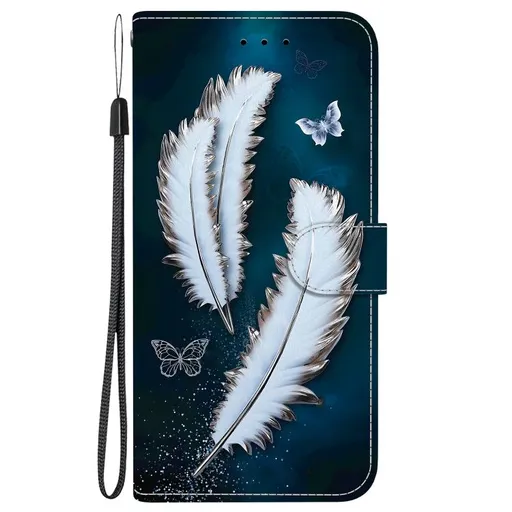 ART Peňaženkový kryt pre Infinix Hot 50 5G WHITE FEATHERS