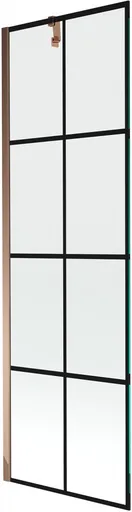 MEXEN/S - Next vaňová zástena FIX 60 x 150, čierna dekor, růžové zlato 895-060-000-00-77-60